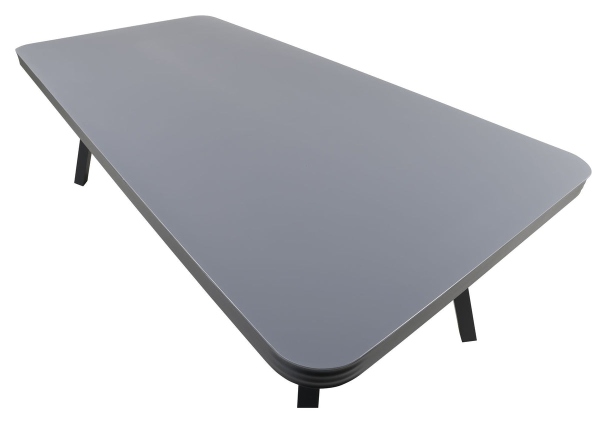 Virya Garden Table, Black Alu w. Gray glass, 200x100