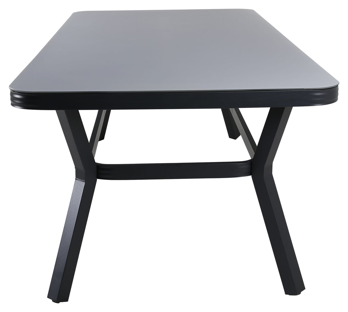 Virya Garden Table, Black Alu w. Gray glass, 200x100