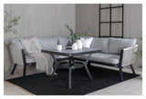 Virya Corner sofa with dining table, Black with gray cushions