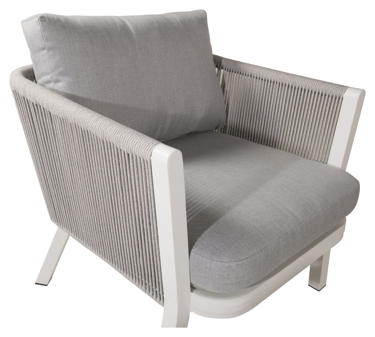 Virya Lounge Set, White w. gray cushions