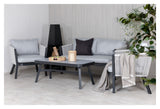 Virya Lounge Set, black with gray cushions