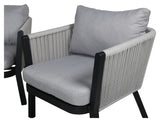 Virya Lounge Set, black with gray cushions