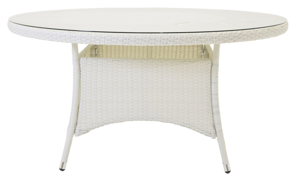 Volta, Garden table, Ø150, White Tile/glass top