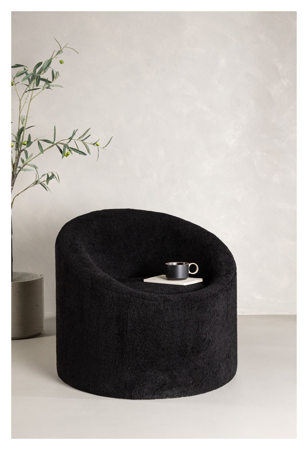 Warren Lounge Chair - Black Fleece