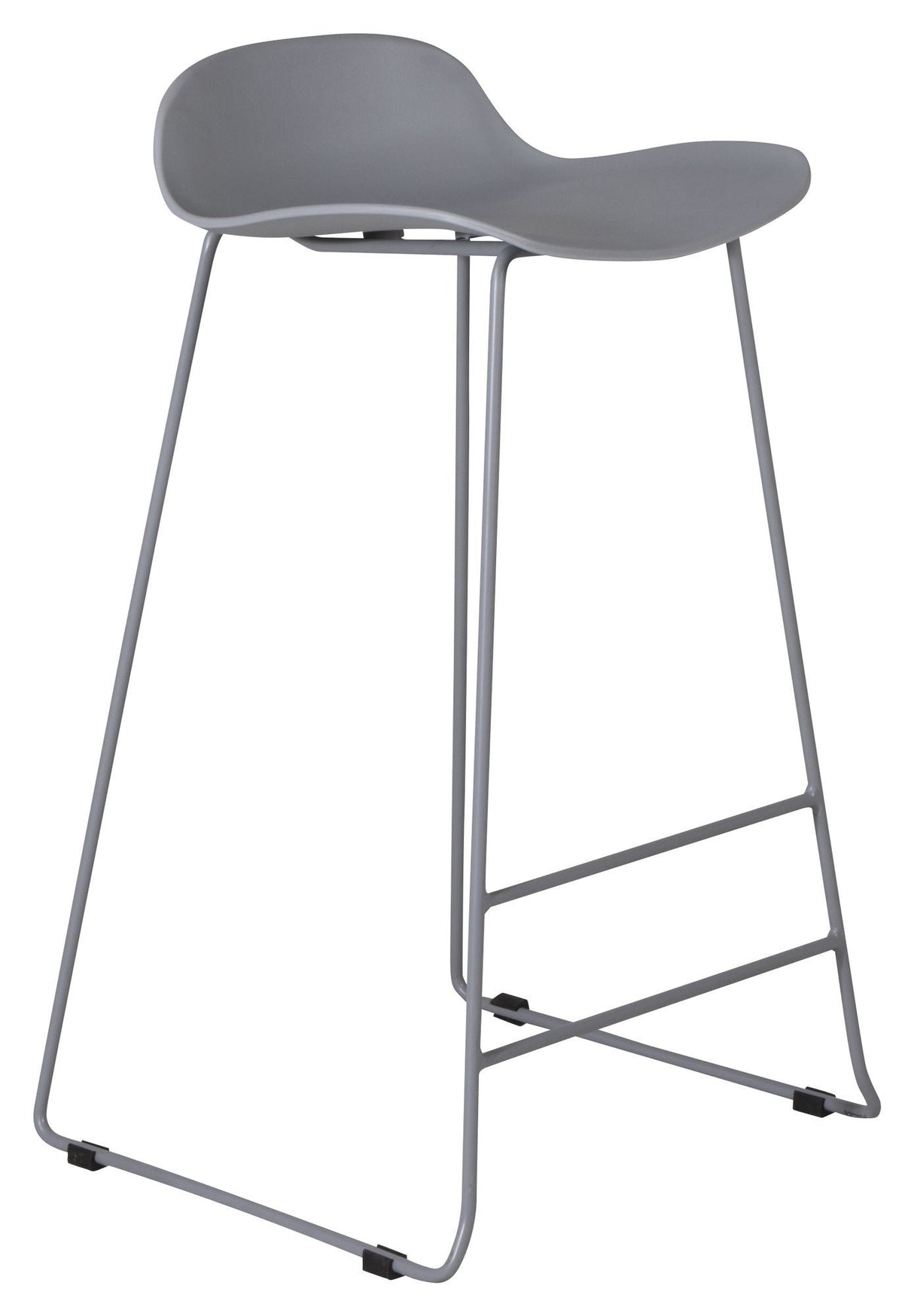 Wave Bar stool, Gray, Gray metal legs