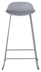 Wave Bar stool, Gray, Gray metal legs