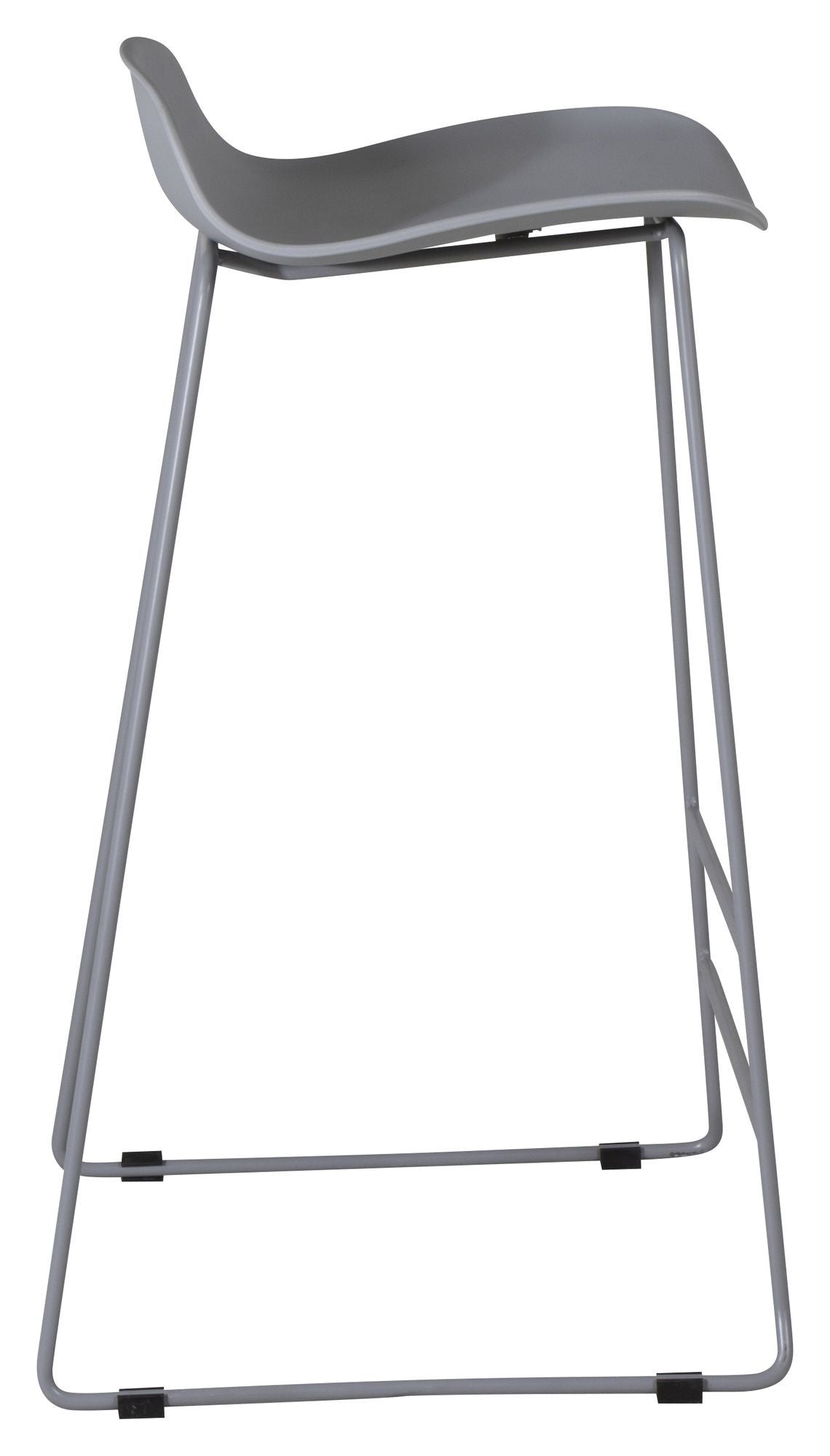 Wave Bar stool, Gray, Gray metal legs