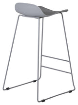 Wave Bar stool, Gray, Gray metal legs