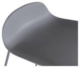 Wave Bar stool, Gray, Gray metal legs