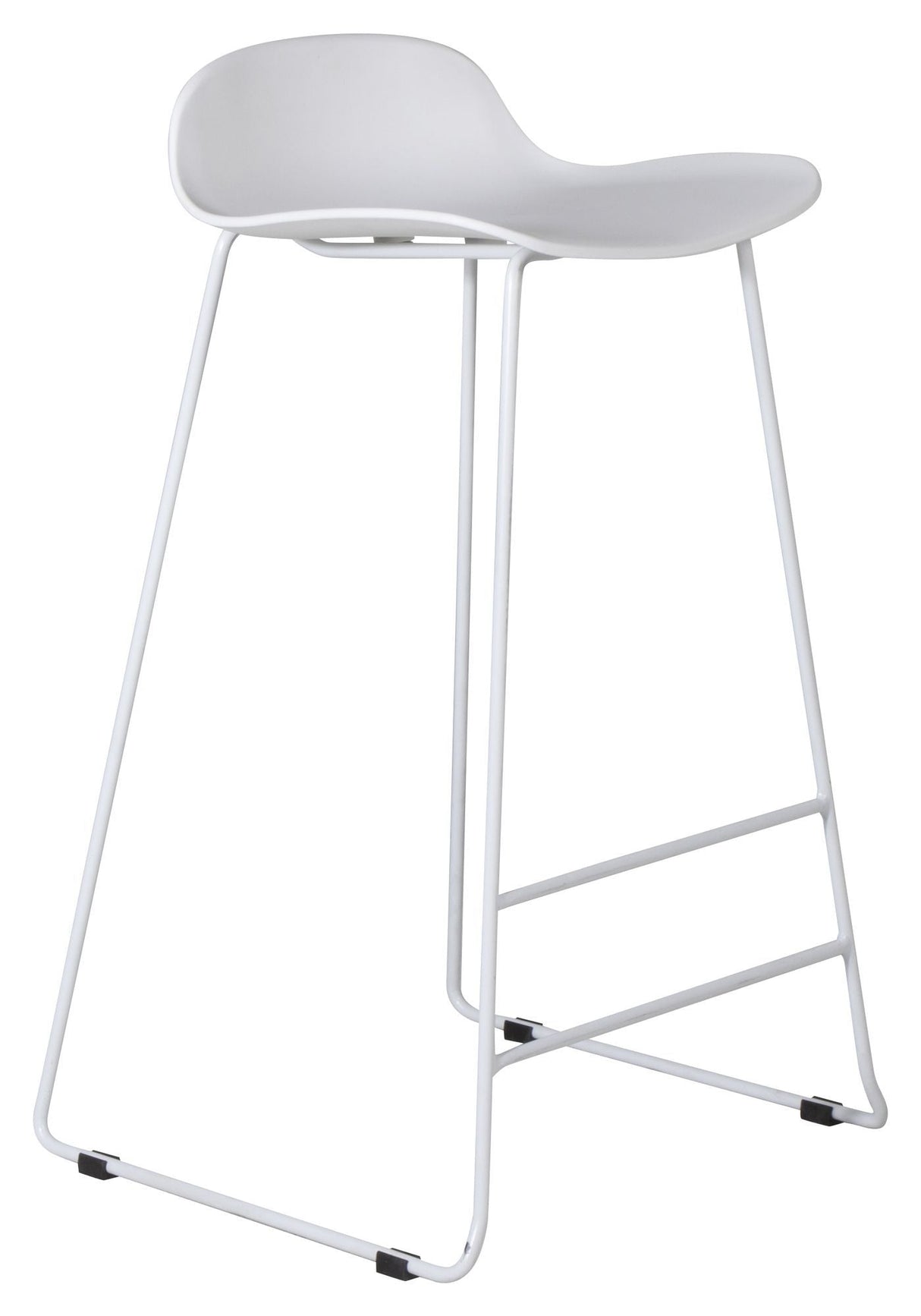 Wave Bar stool, White, White metal legs