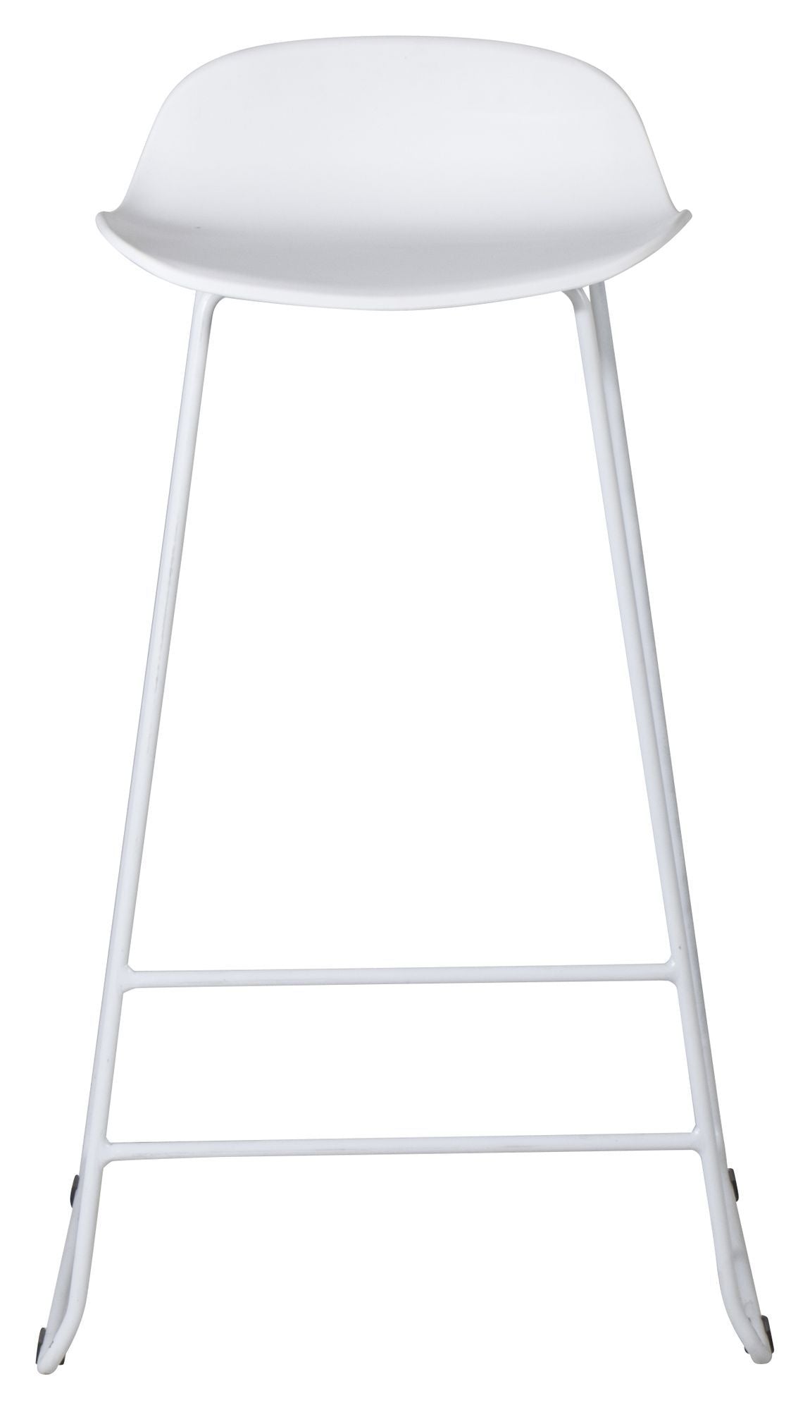 Wave Bar stool, White, White metal legs