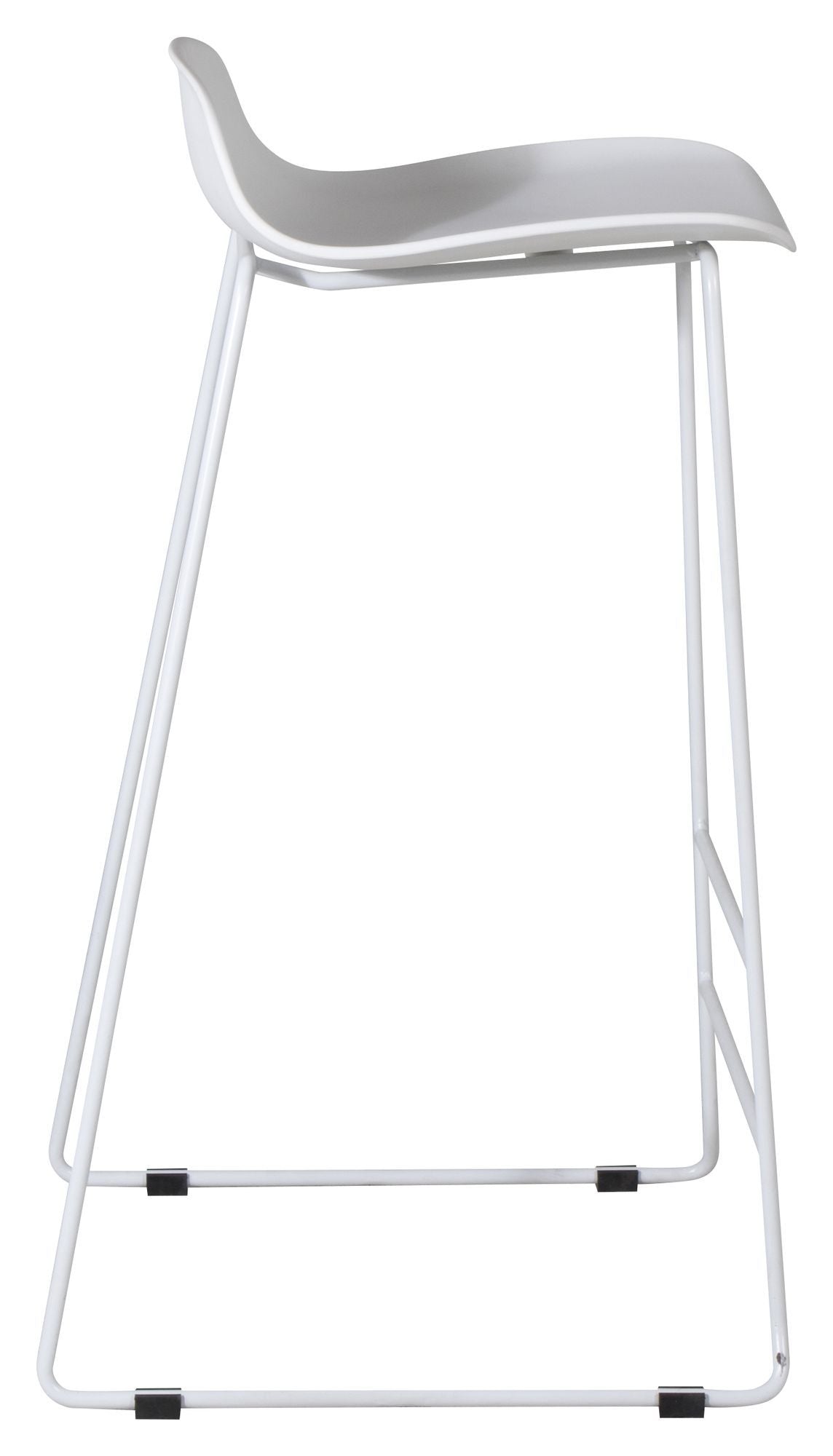 Wave Bar stool, White, White metal legs