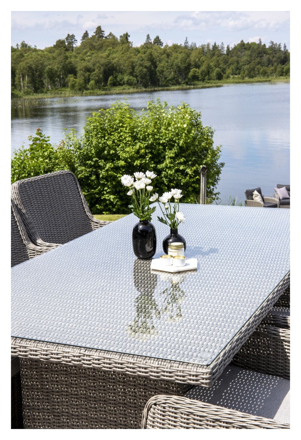 Wembley Garden Set, Gray Polyrattan with Cushion