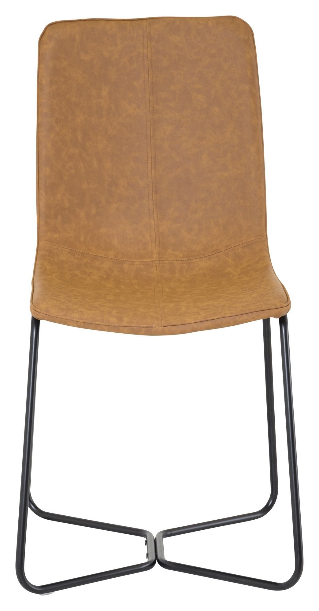 X-Chair Dining Chair, Brown Leatherette