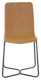 X-Chair Dining Chair, Brown Leatherette