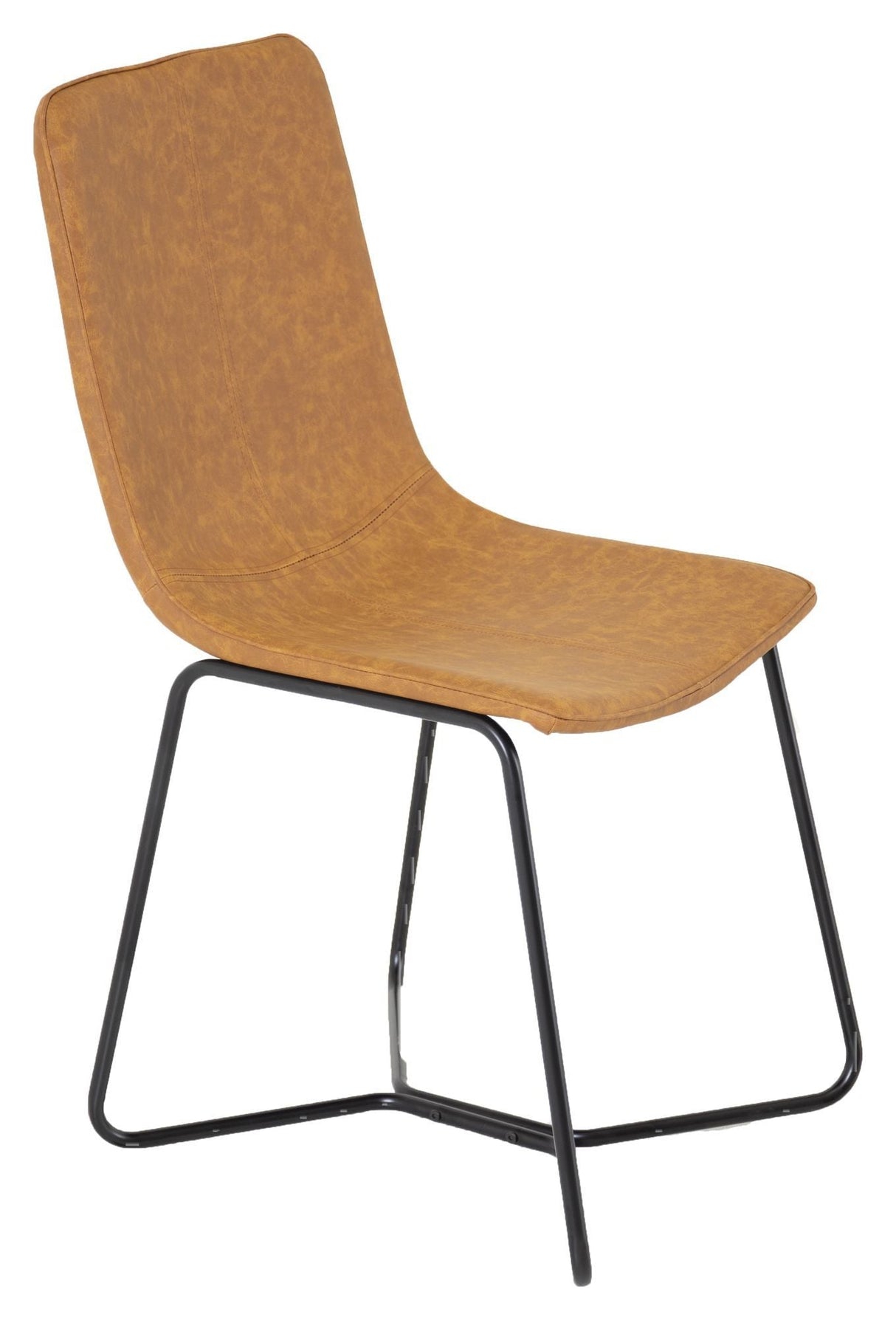 X-Chair Dining Chair, Brown Leatherette