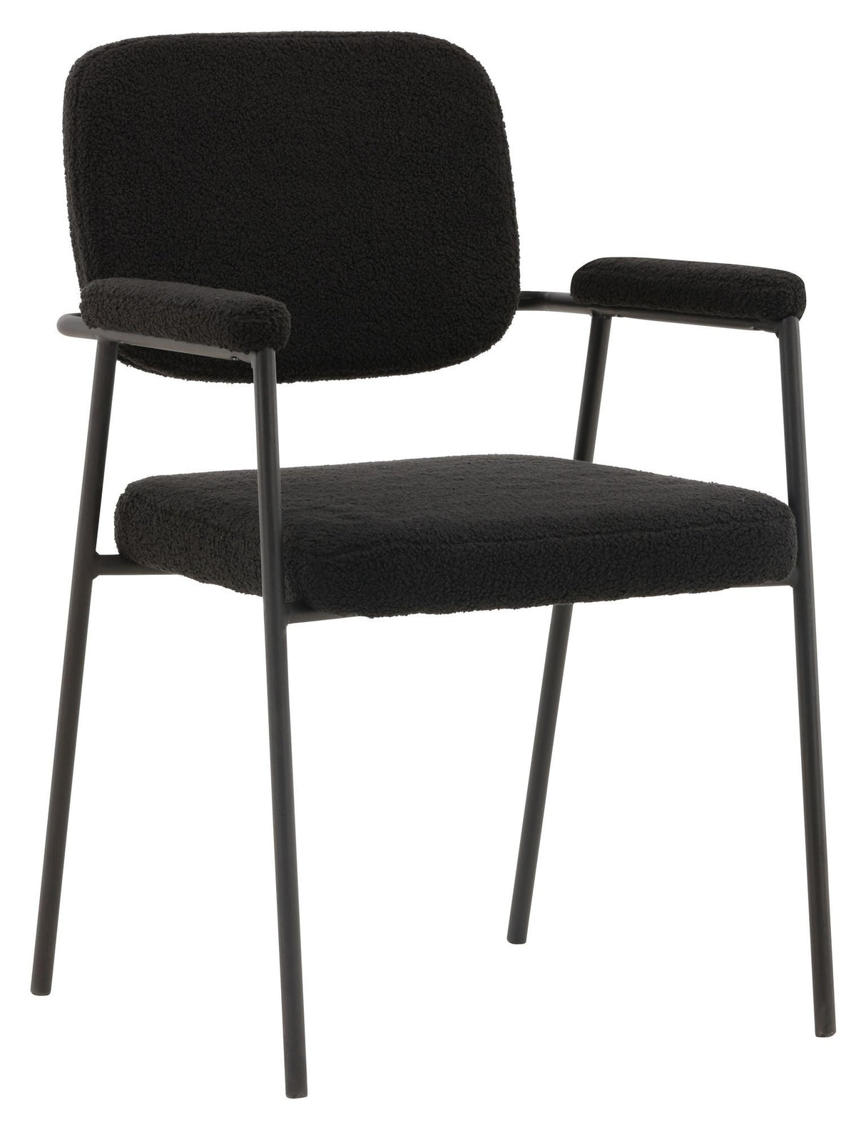 Yesterday Dining Chair, Black, Black Bouclé