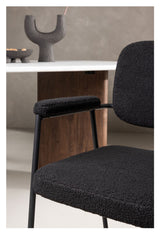 Yesterday Dining Chair, Black, Black Bouclé