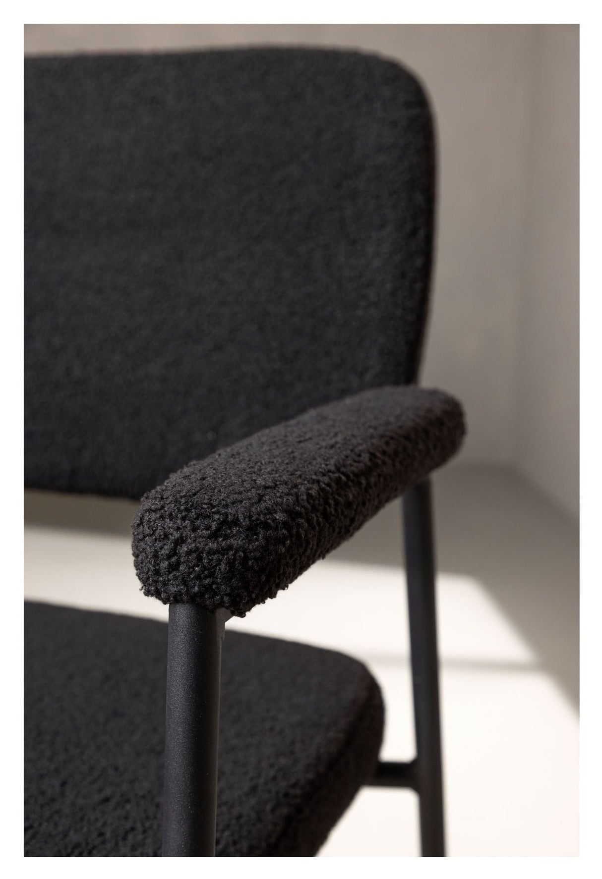 Yesterday Dining Chair, Black, Black Bouclé