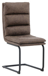 Zizo Dining Chair, Black, Brown Microfiber Fabric