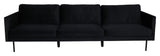 Zoom 3-seater. Sofa, Black Velvet