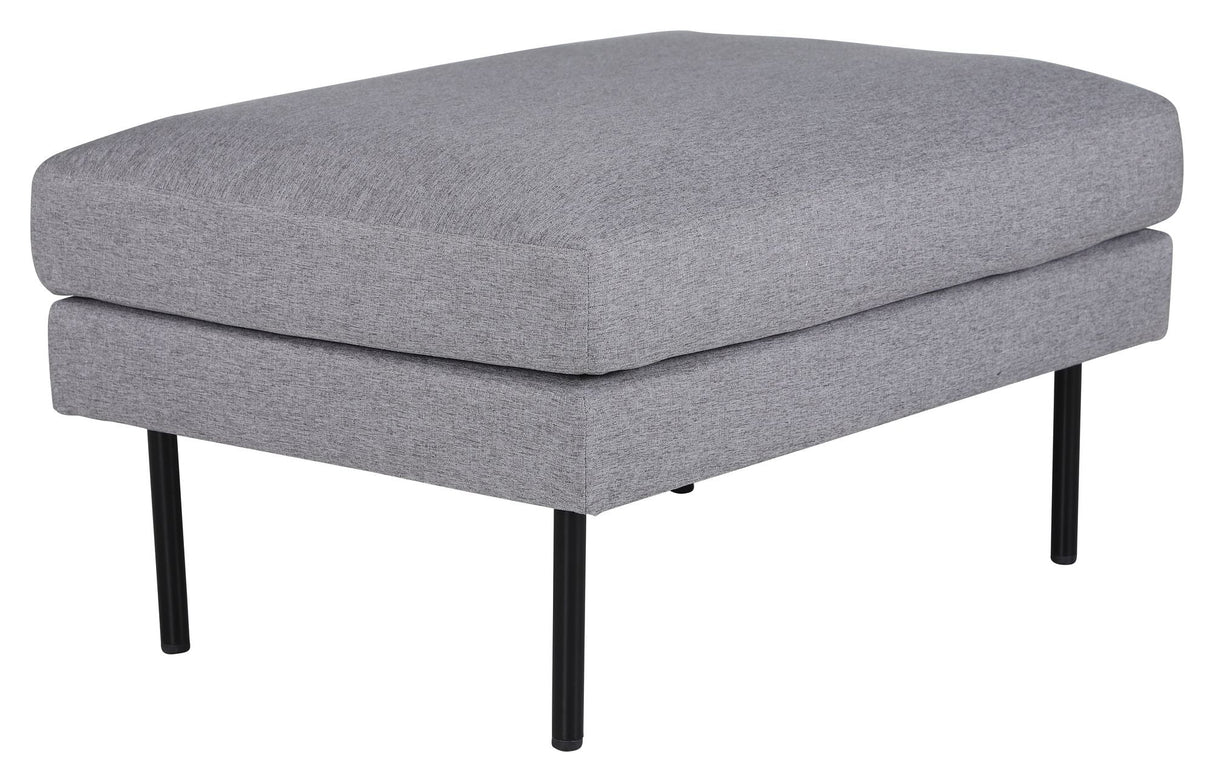 Zoom Ottoman, Steel gray velvet