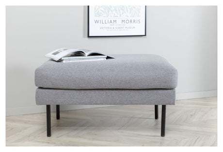 Zoom Ottoman, Steel gray velvet