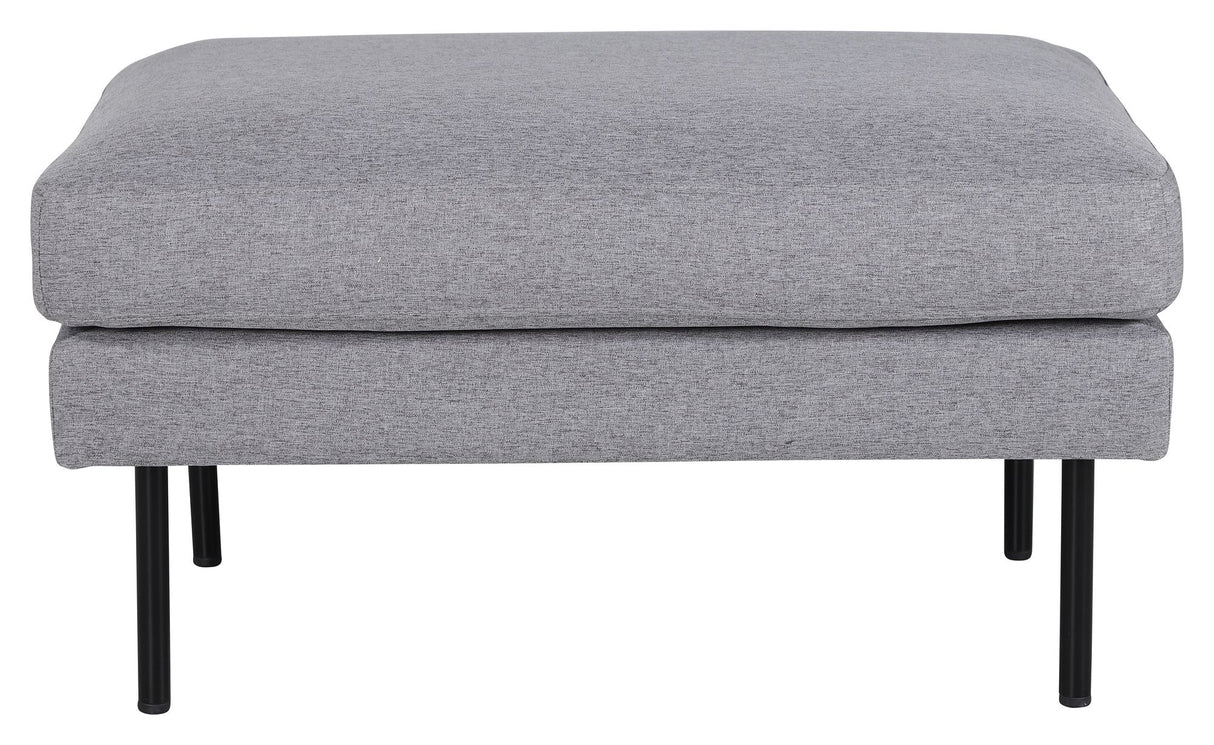 Zoom Ottoman, Steel gray velvet