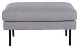 Zoom Ottoman, Steel gray velvet