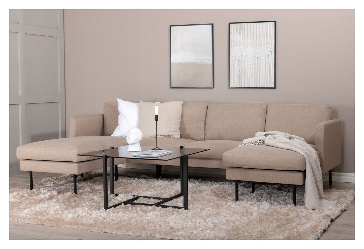 Zoom U-Sofa, Beige Fabric