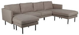 Zoom U-Sofa, Beige Fabric