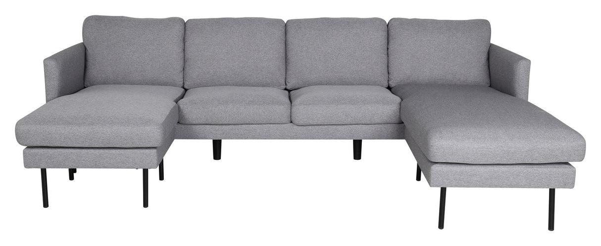 Zoom U-Sofa, Gray Fabric