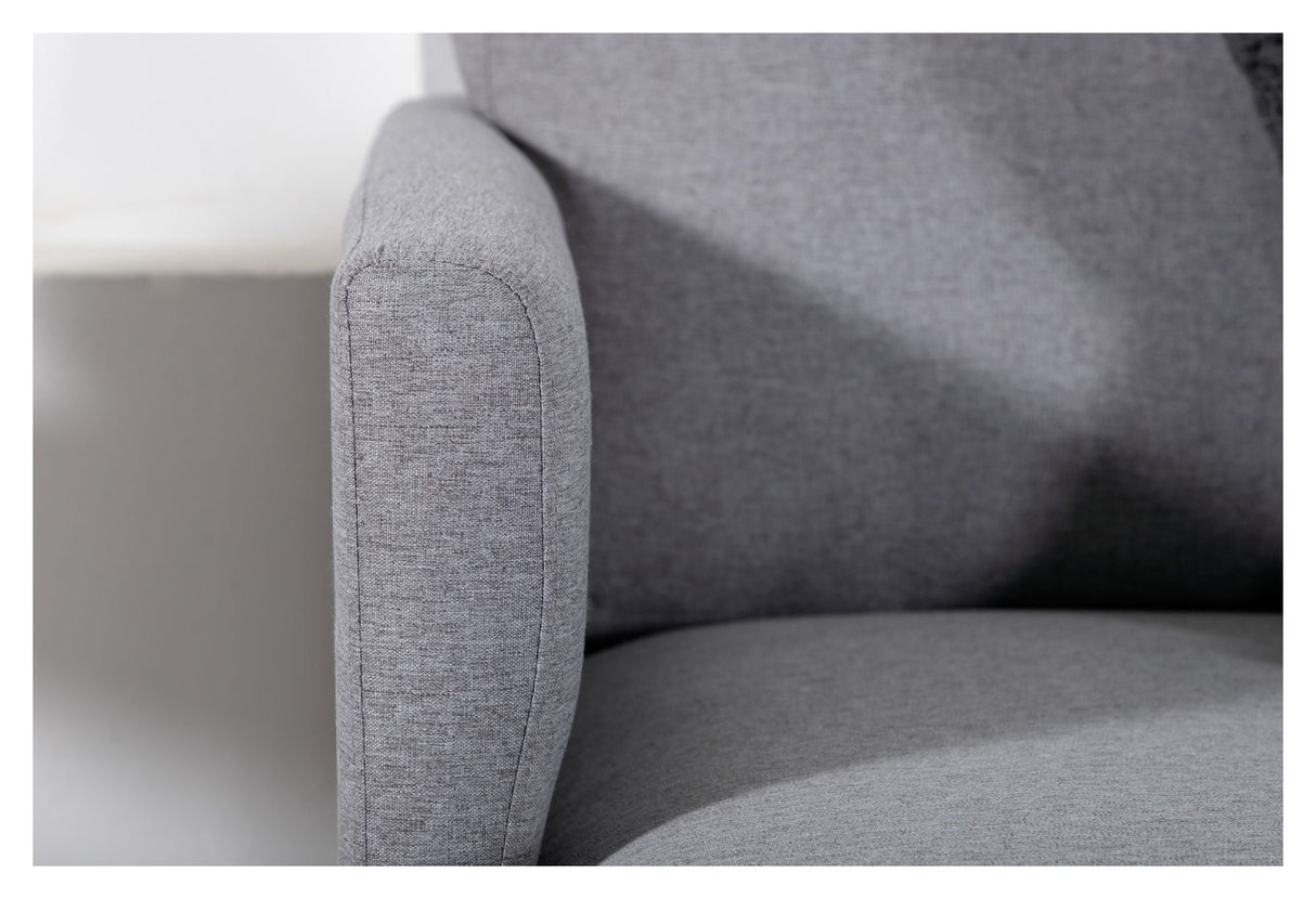 Zoom U-Sofa, Gray Fabric