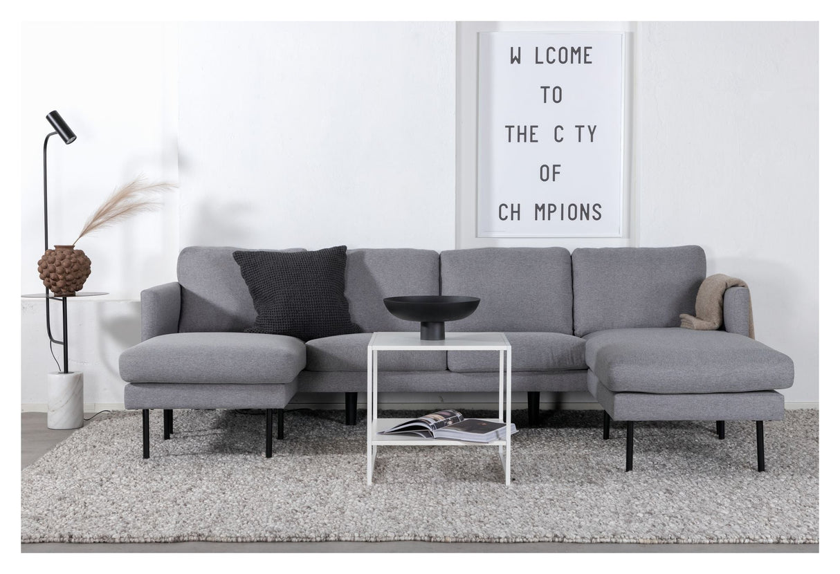 Zoom U-Sofa, Gray Fabric