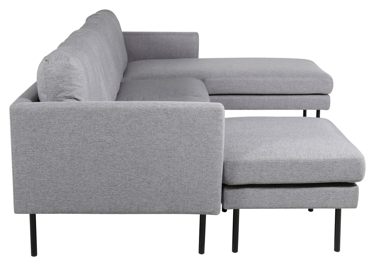 Zoom U-Sofa, Gray Fabric