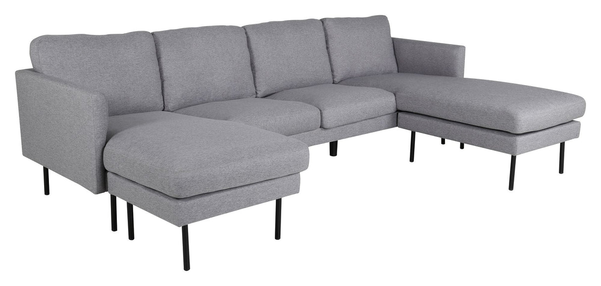 Zoom U-Sofa, Gray Fabric