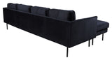 Zoom U-Sofa, Black Velvet