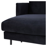 Zoom U-Sofa, Black Velvet