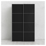 Verona Wardrobe w. sliding doors 8 panels - Mat Black B:122