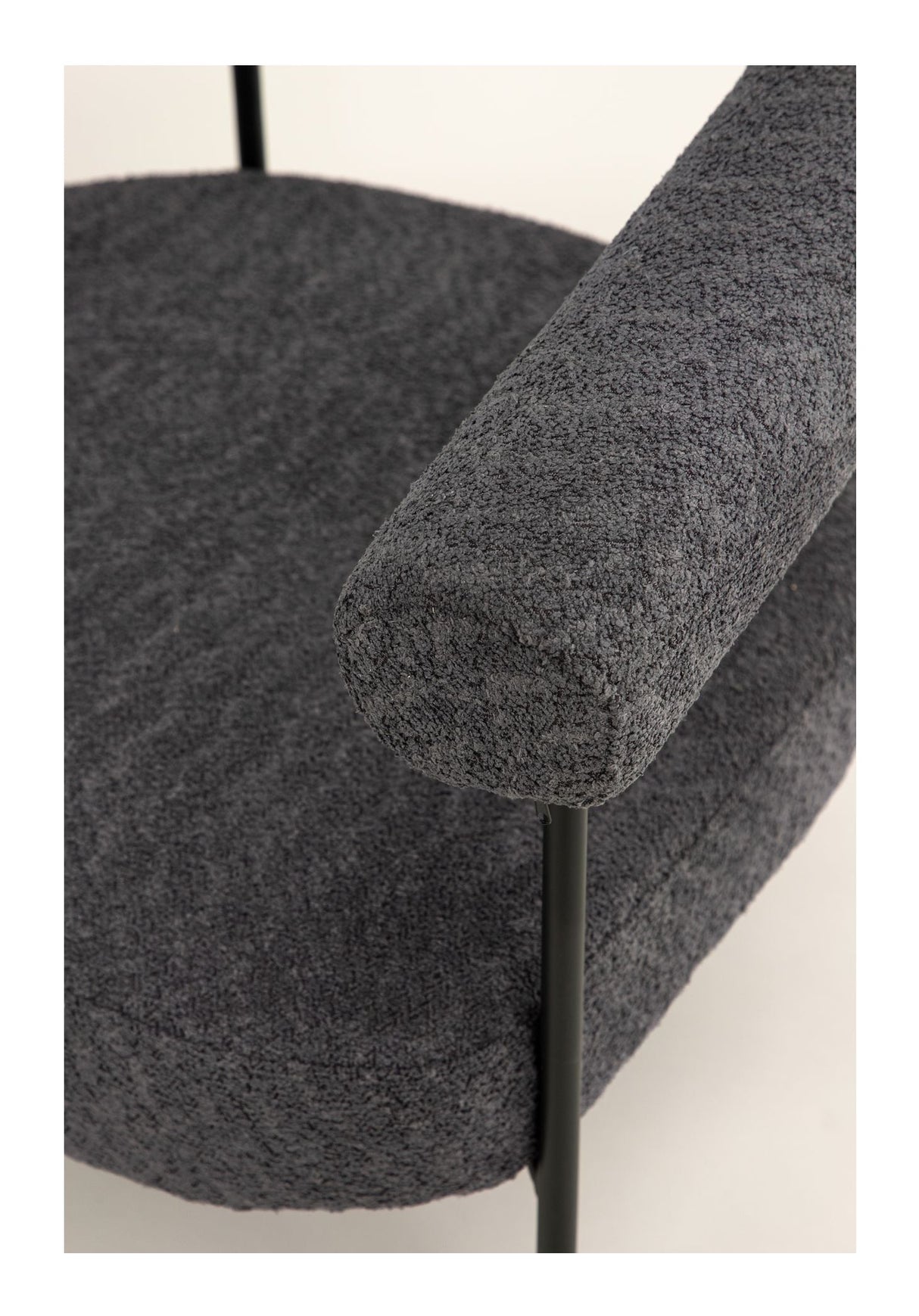 Hökåsen x Josefin Lustig Lounge Chair, Bouclé, Dark Gray