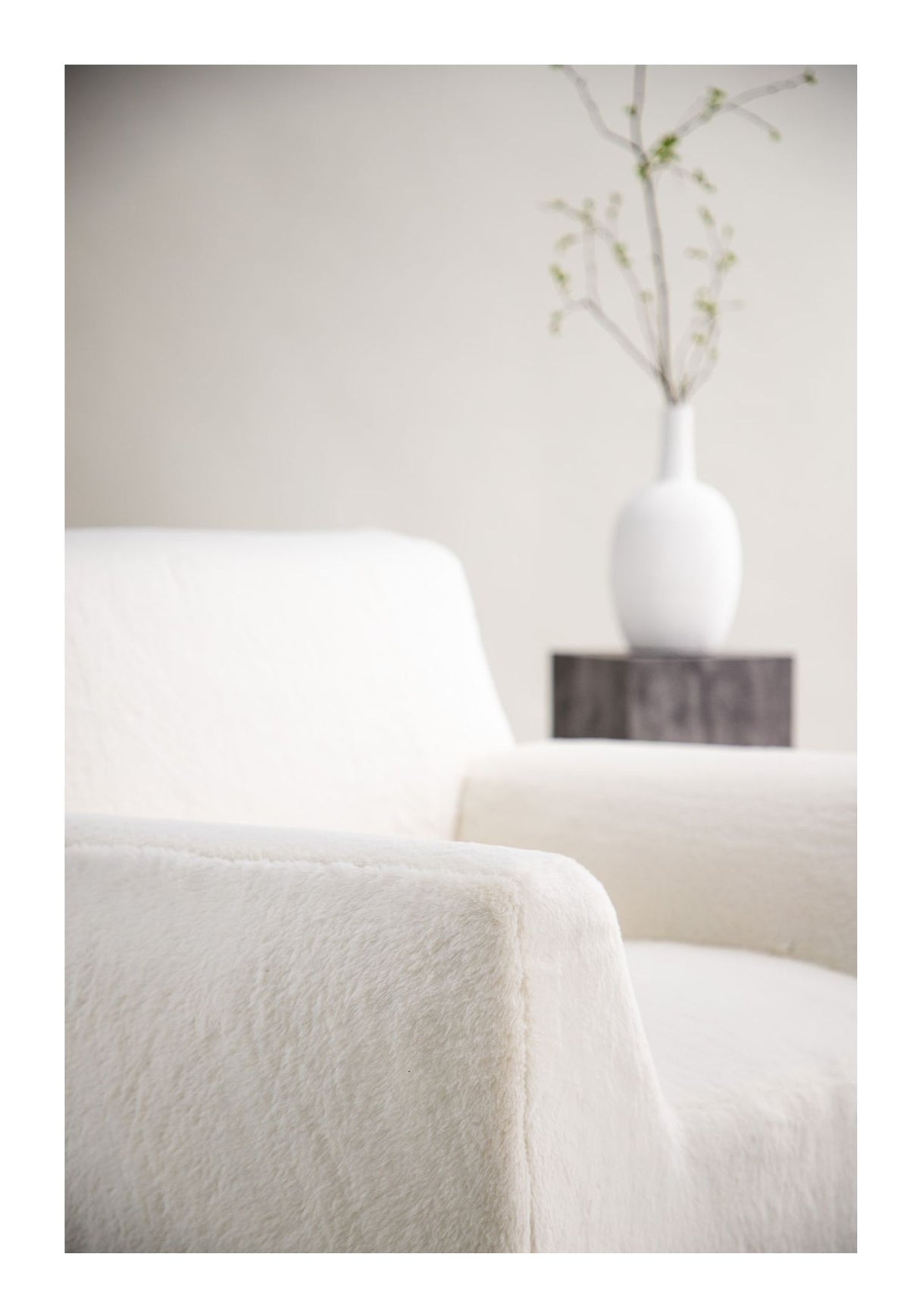 Rossö Armchair, Fleece, White