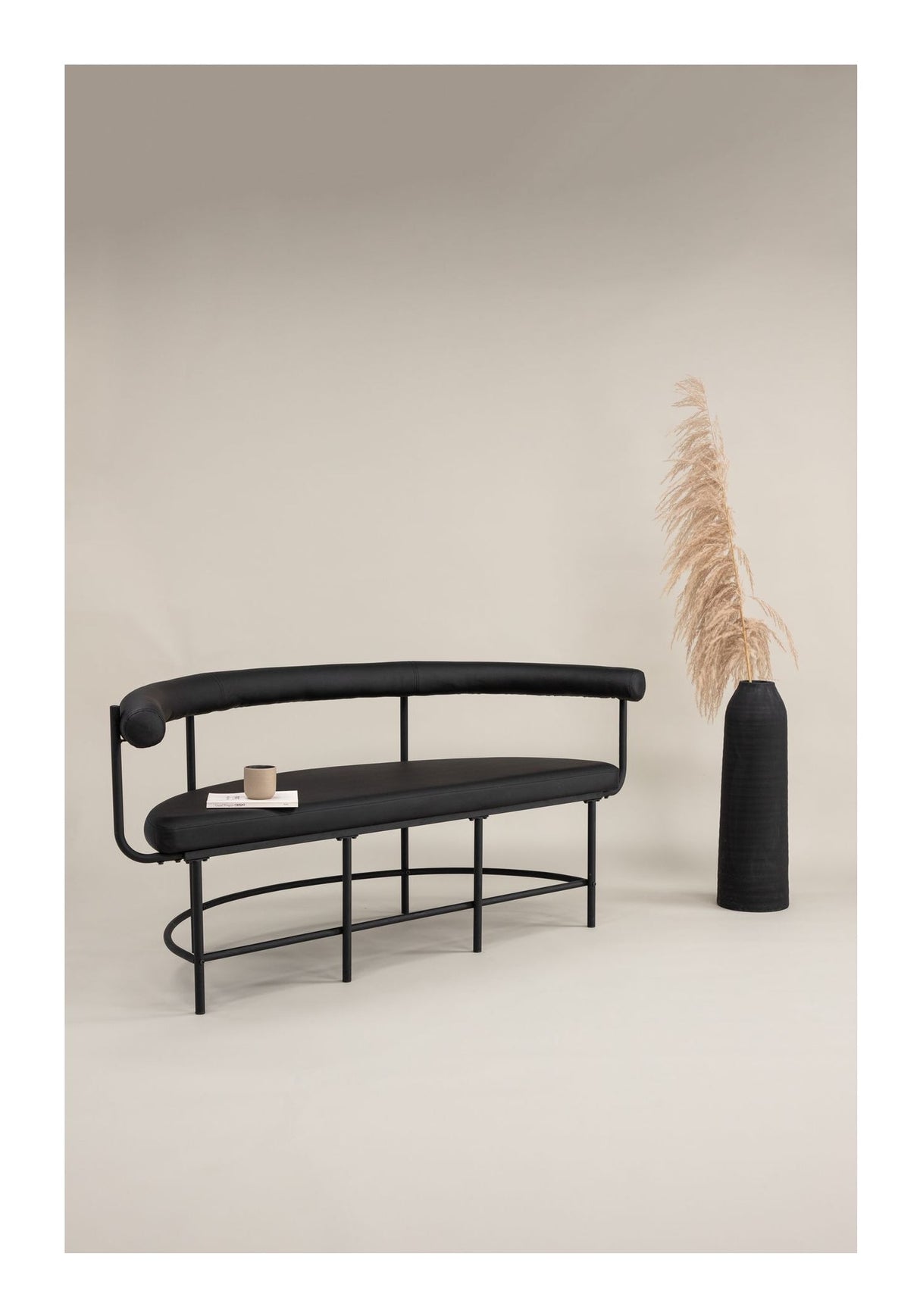 Stallhagen, Sofa bench - Black/leather