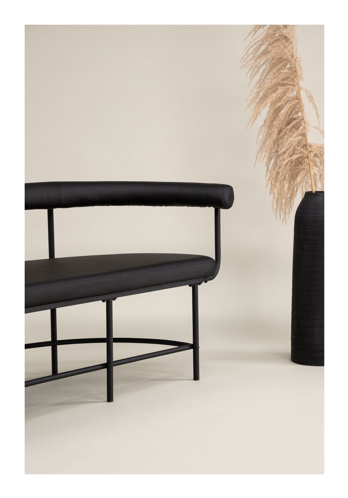 Stallhagen, Sofa bench - Black/leather