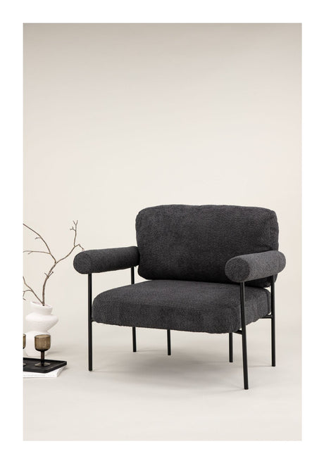 Tillberga x Josefin Lustig Lounge Chair, Bouclé, Dark Gray