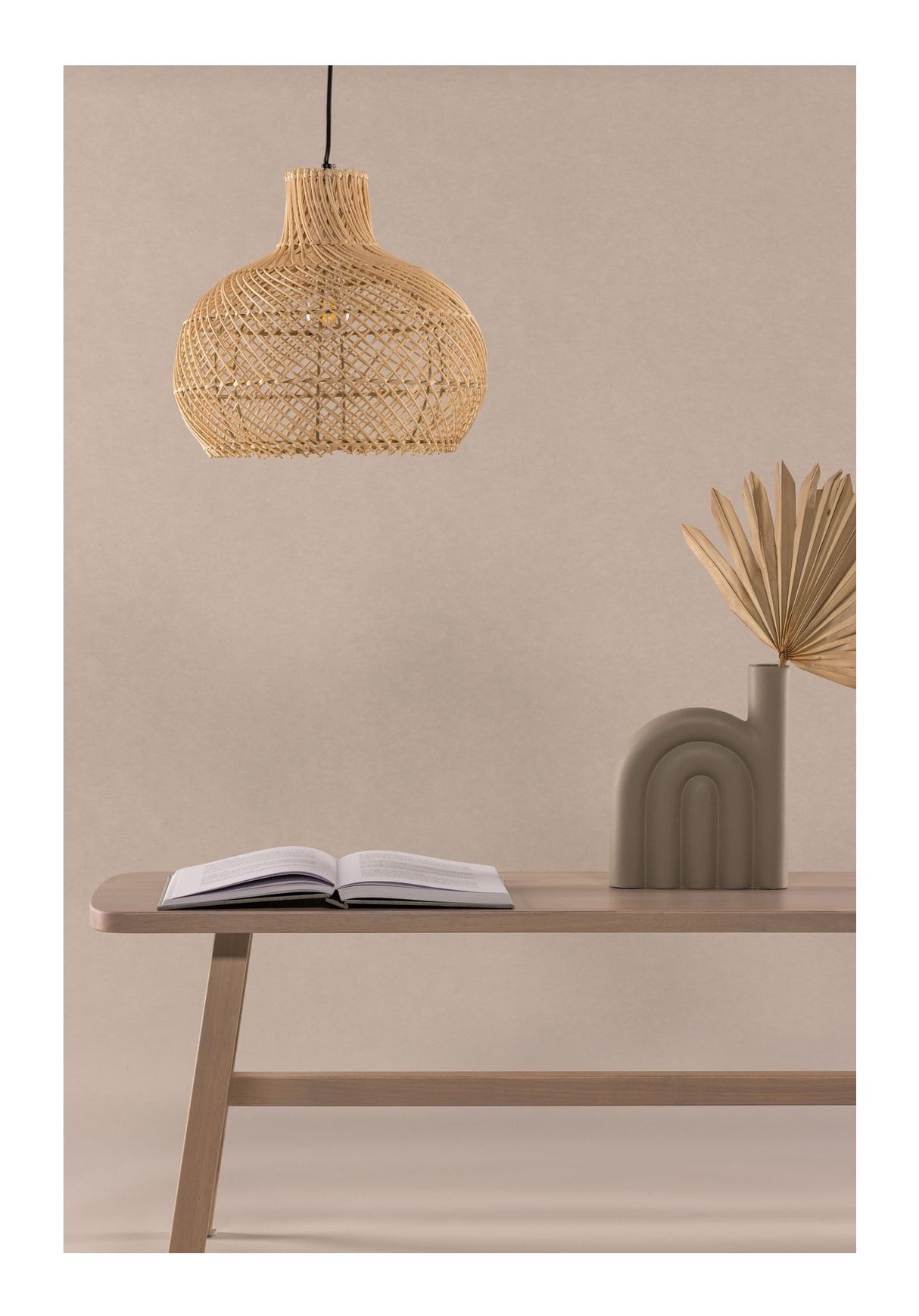 Varekil Pendant luminaire, Rattan, nature