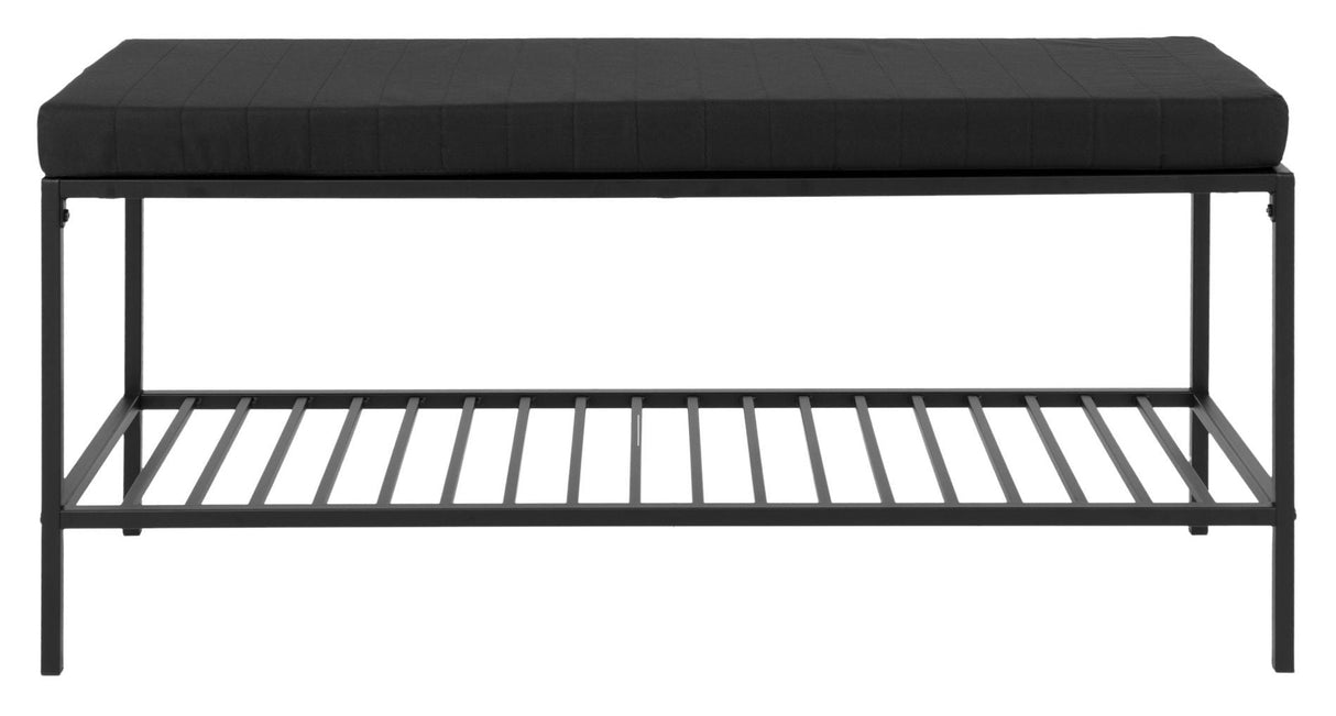 Vita Bench with shelf, Black/black Cushion