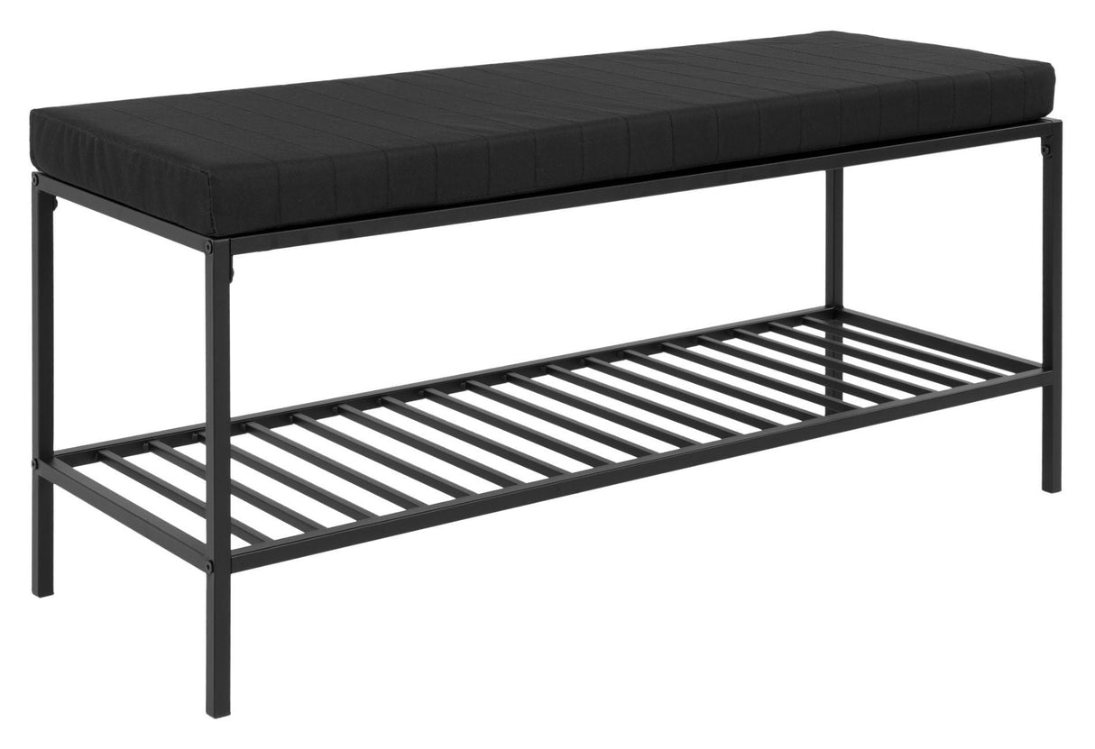 Vita Bench with shelf, Black/black Cushion