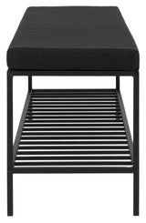 Vita Bench with shelf, Black/black Cushion