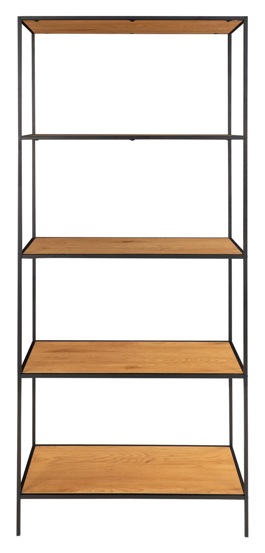 Vita Shelf w. 5 shelves, Black/Oak look, H170