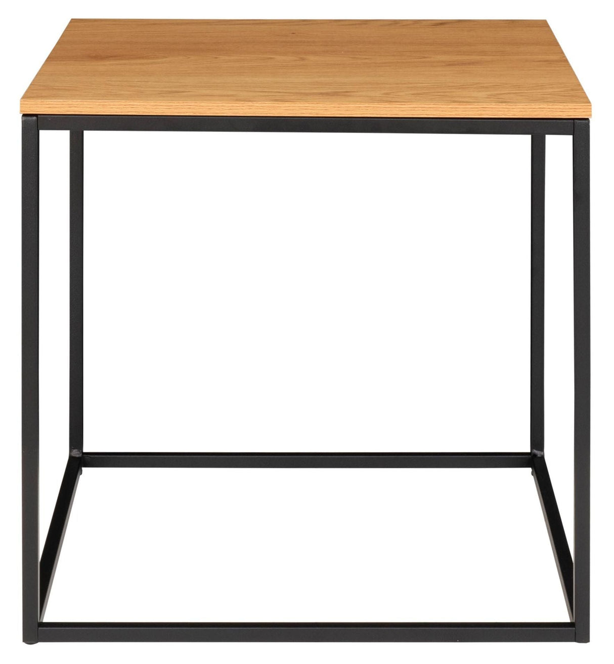 Vita Side table with black frame, Top in Oak wood look, 45x45